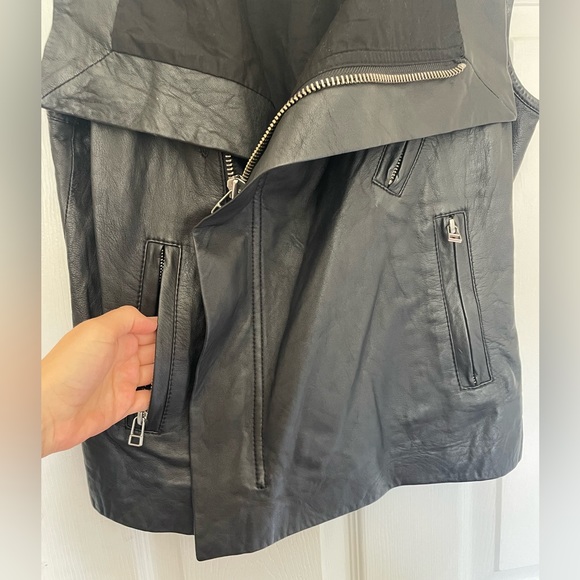 Brighton black leather moto vest Sz S - Picture 6 of 10